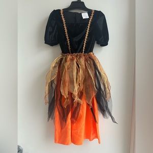 Halloween Costume "Pumpkin Witch" with Dress, removable Apron & Hat Size Med.